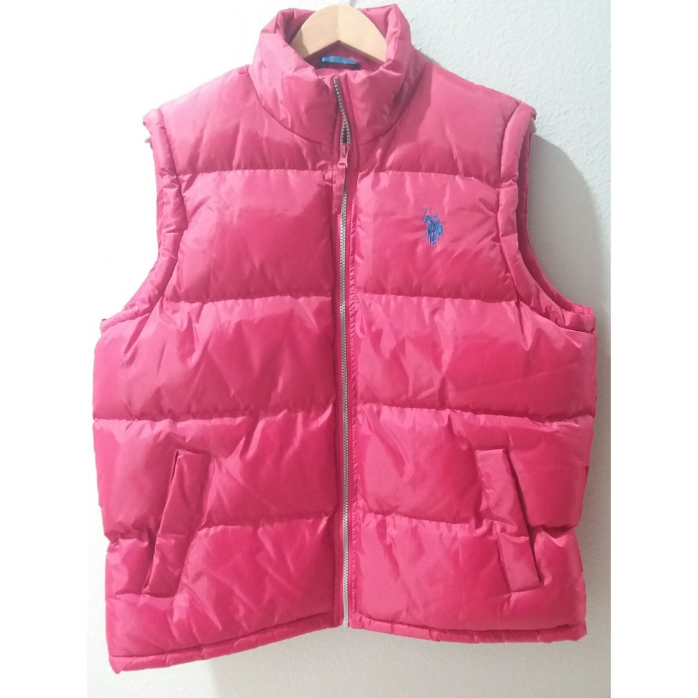 US polo Assn. Men's Red Puffer Vest Jacket Size Medium Quilted